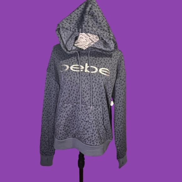 bebe Tops - NWT bebe sport leopard print hoodie size 1X runs a size small